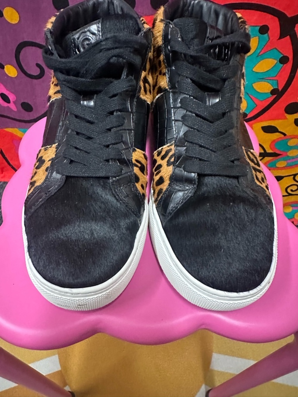 GREATS Brooklyn Leopard Mid Hair calf shoes sz 7.5 - Picture 4 of 9